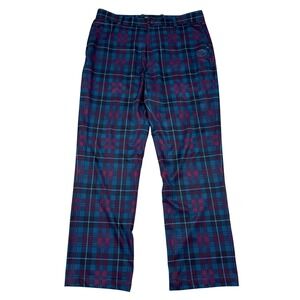 Ian Poulter IJP Design Golf Pants Mens Size 34 x 30 Blue / Pink Plaid Knickers